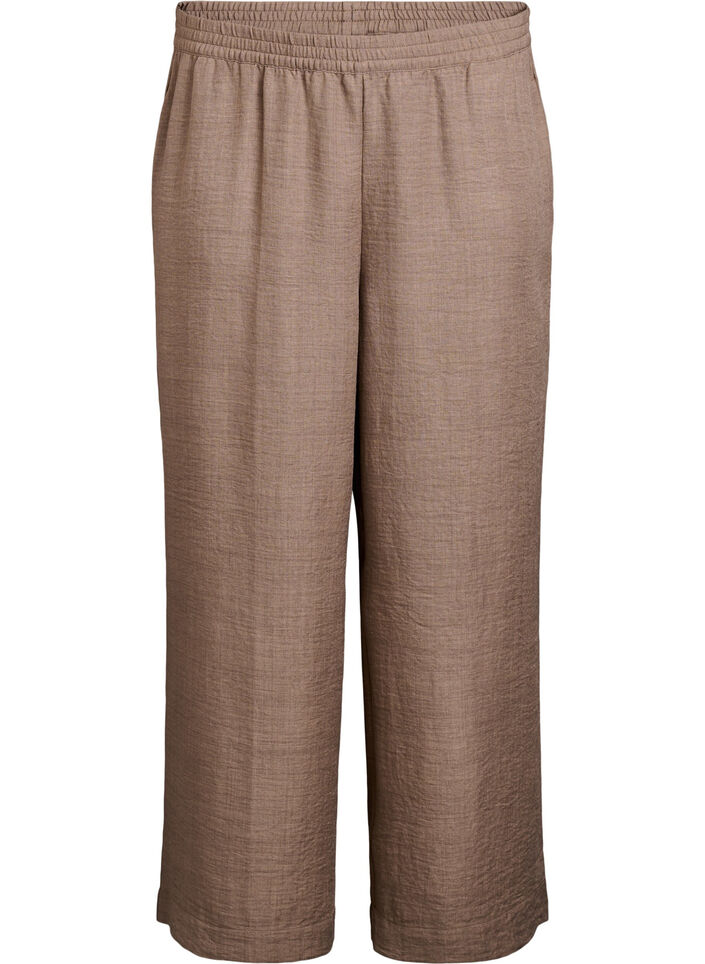 Loose trousers with elasticated waistband and pockets, Brown, Packshot image number 0