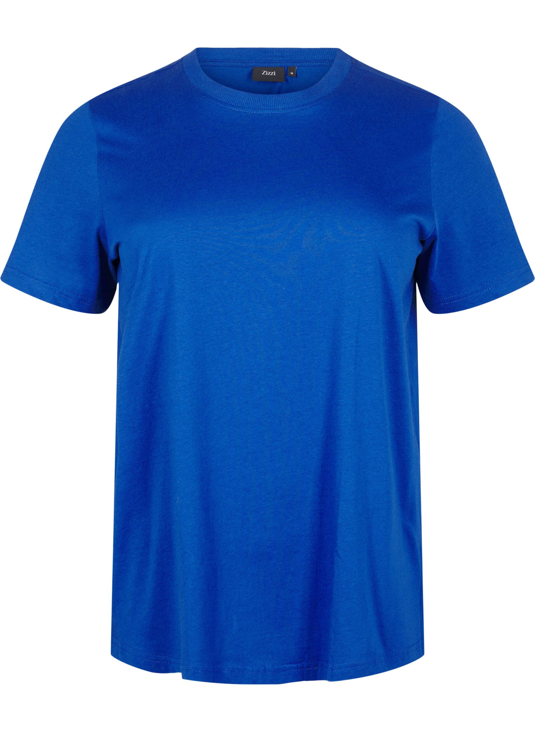 Zizzifashion Basic cotton T-shirt with round neck, Blue, Packshot image number 0
