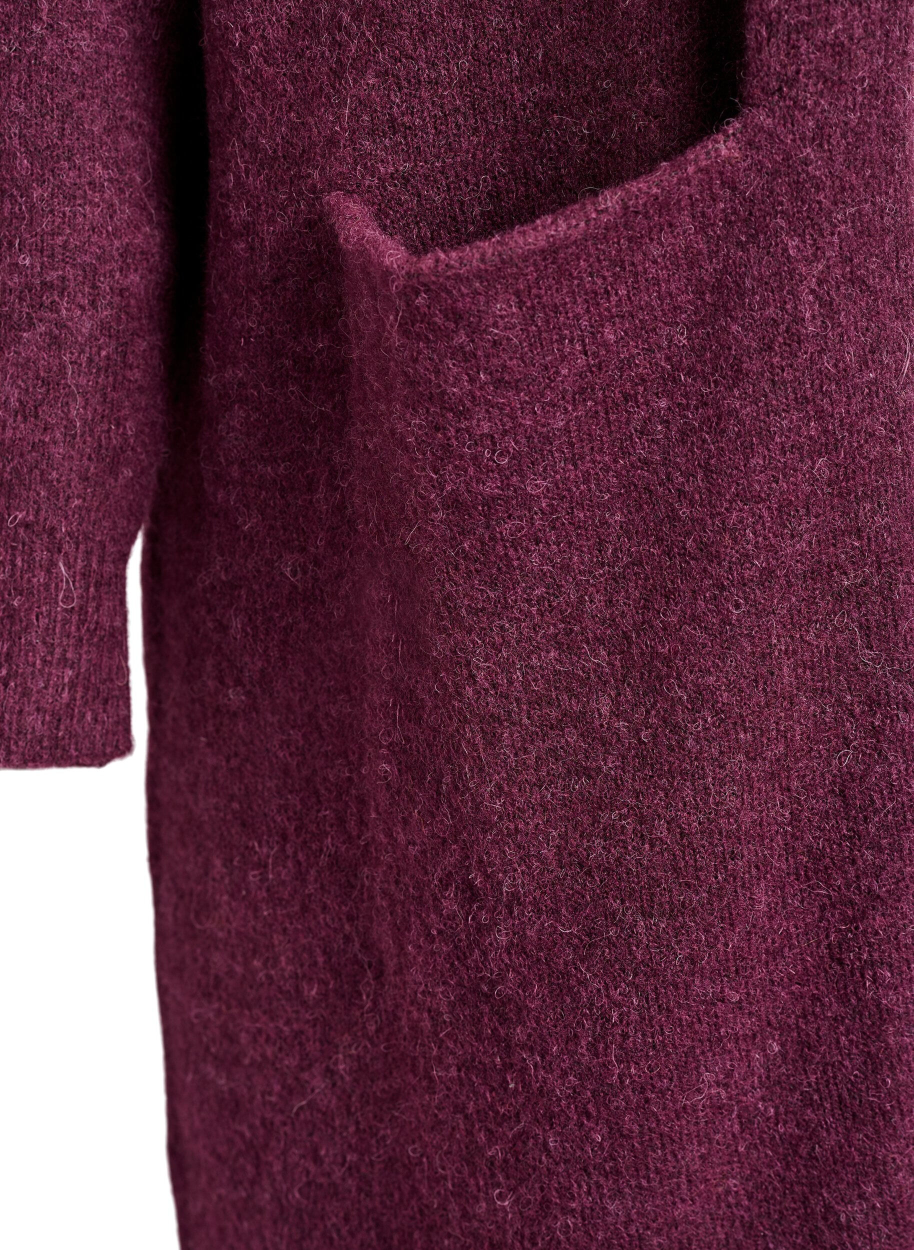 Zizzifashion Long knitted cardigan with wool and alpaca, Red, Packshot image number 3
