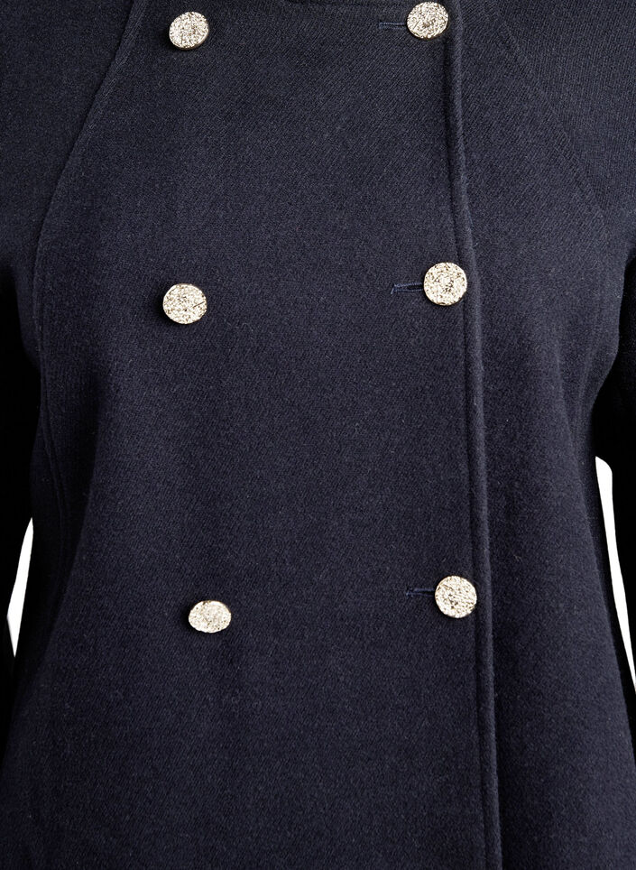 A-line coat with gold buttons, Blue, Packshot image number 2