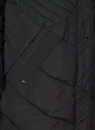 Winter jacket with a hood and faux fur collar, Black, Packshot image number 3