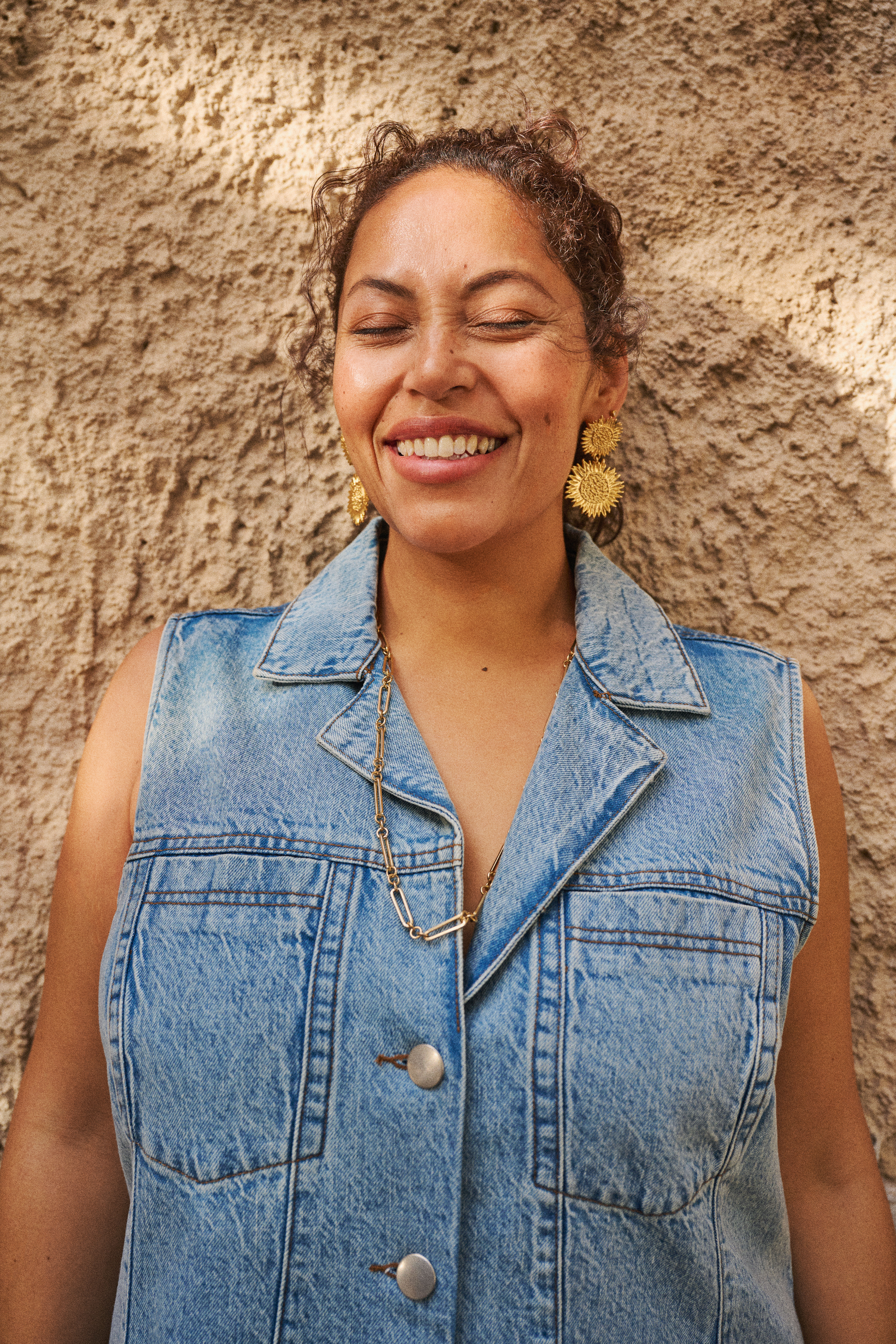 Zizzifashion Sleeveless denim dress, , Model