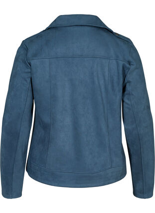 Faux suede jacket with an edgy zip, Dark Slate, Packshot image number 1
