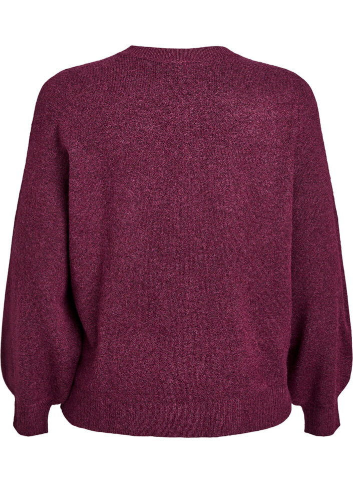 Cardigan in soft knit with gold-coloured buttons, Dark Bordeaux, Packshot image number 1