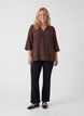Blouse with 3/4 sleeves, Brown, Model image number 1
