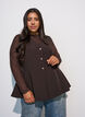 Fitted mesh blouse with long sleeves, Brown, Model image number 0