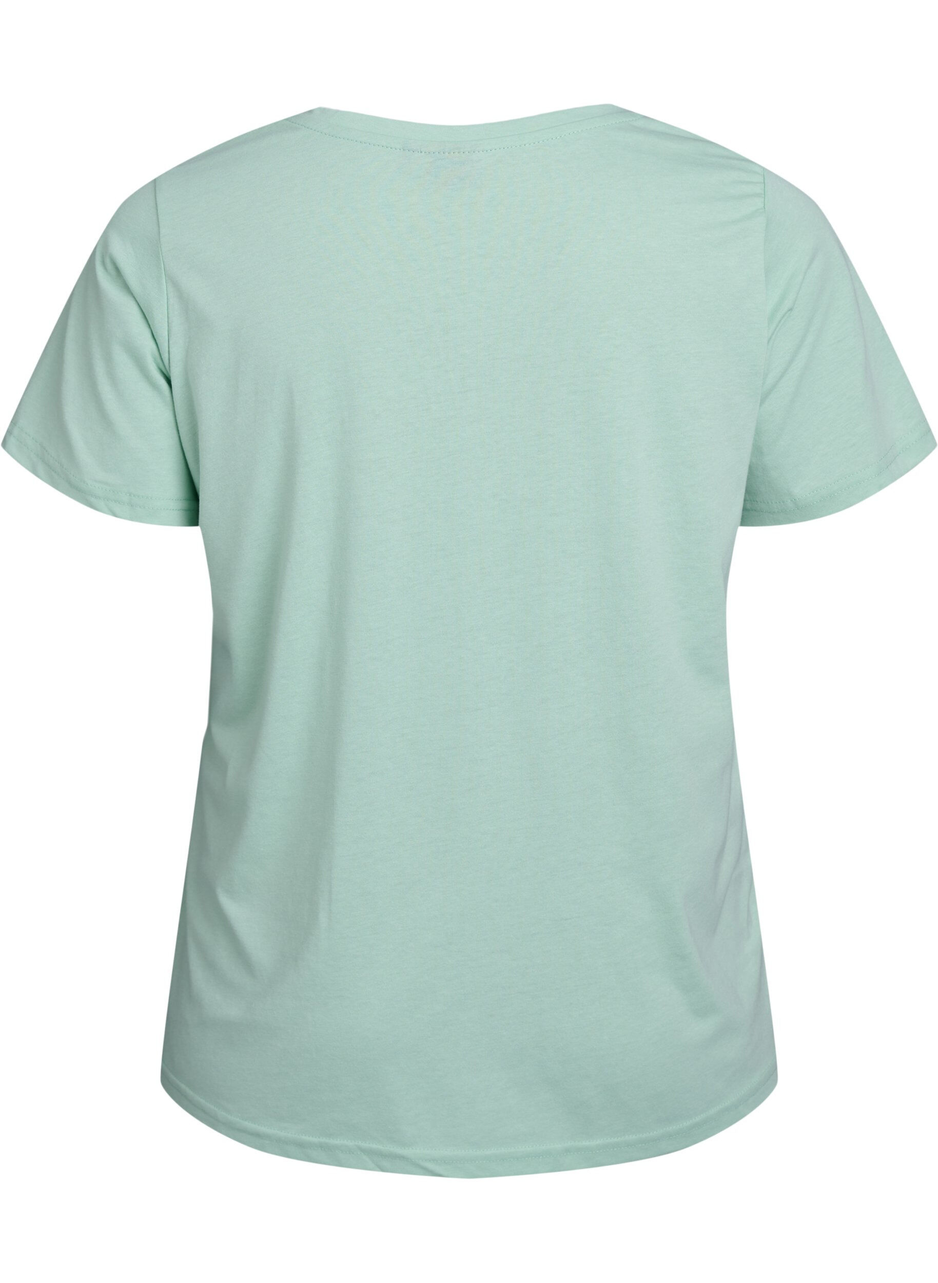 Zizzifashion Short-sleeved t-shirt with v-neck, Green, Packshot image number 1