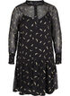 Dress with a-shape and smock, Black, Packshot image number 0