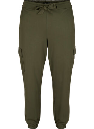 Cargo trousers with big pockets, Forest Night, Packshot image number 0