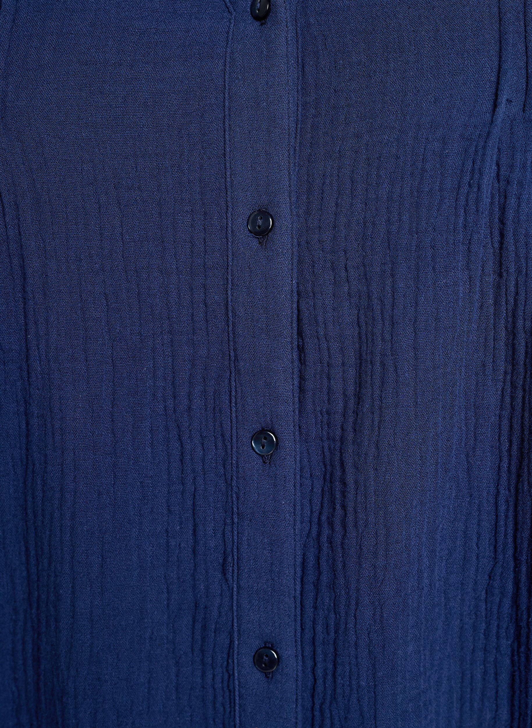 Zizzifashion Cotton muslin blouse with embroidered details, Blue, Packshot image number 2