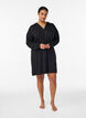 Short hoodie dress with a kangaroo pocket, Black, Model image number 1