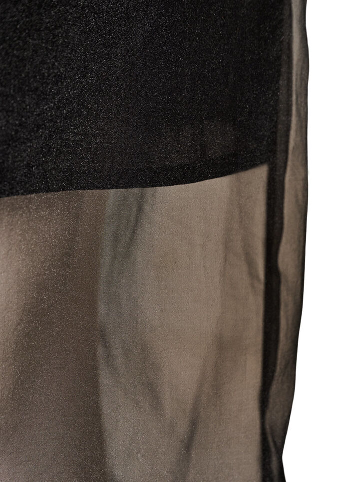 Long organza-look skirt, Black, Packshot image number 3
