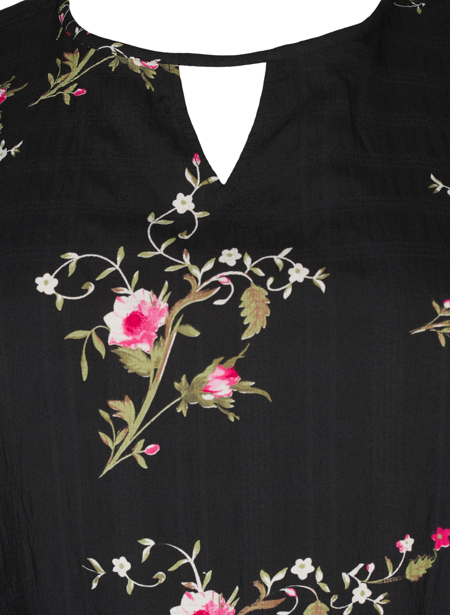 ZizzifashionLong-sleeved blouse with floral print, Black, Packshot image number 2