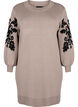 Knitted dress with embroidery details, Desert Taupe Comb, Packshot image number 0