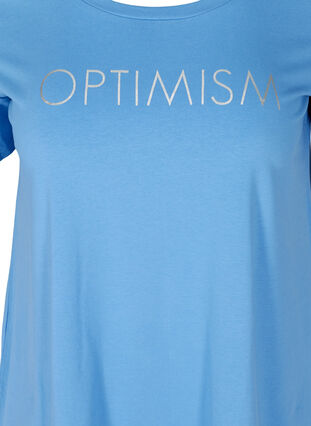 Short-sleeved t-shirt with print, Ultramarine OPTIMISM, Packshot image number 2