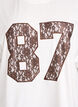 Cotton t-shirt with lace detail on the front, White, Packshot image number 2