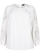 Long sleeve blouse with crochet details, Bright White, Packshot image number 0