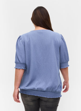 Blouse with smock and 3/4 sleeves, Infinity , Model image number 1