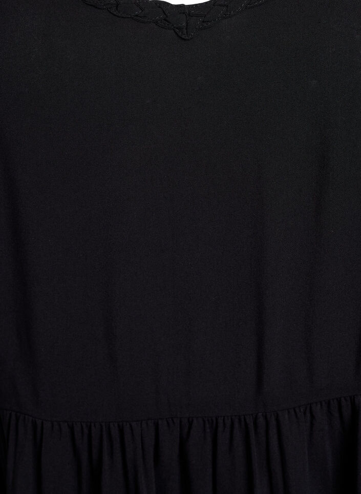 Midi strap dress with a smocked back, Black, Packshot image number 2