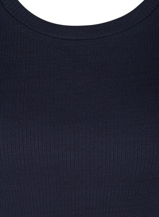 Rib t-shirt with short puff sleeves, Night Sky, Packshot image number 2