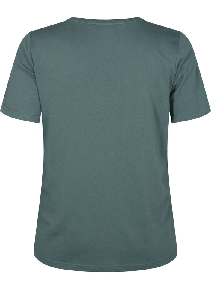 FLASH - T-shirt with v-neck, Balsam Green, Packshot image number 1