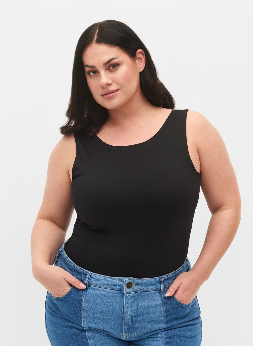Stretchy reversible top, Black, Model image number 2