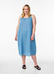 FLASH - Midi-length cotton strap dress, Blue, Model image number 0