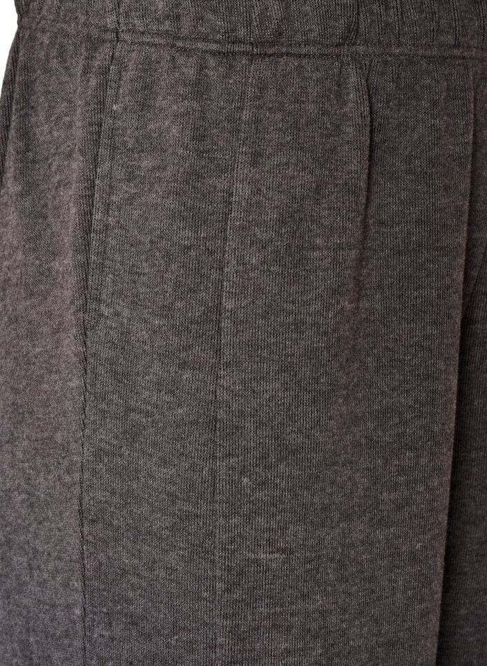Jersey trousers with a barrel fit and high waist, Dark Grey, Packshot image number 2