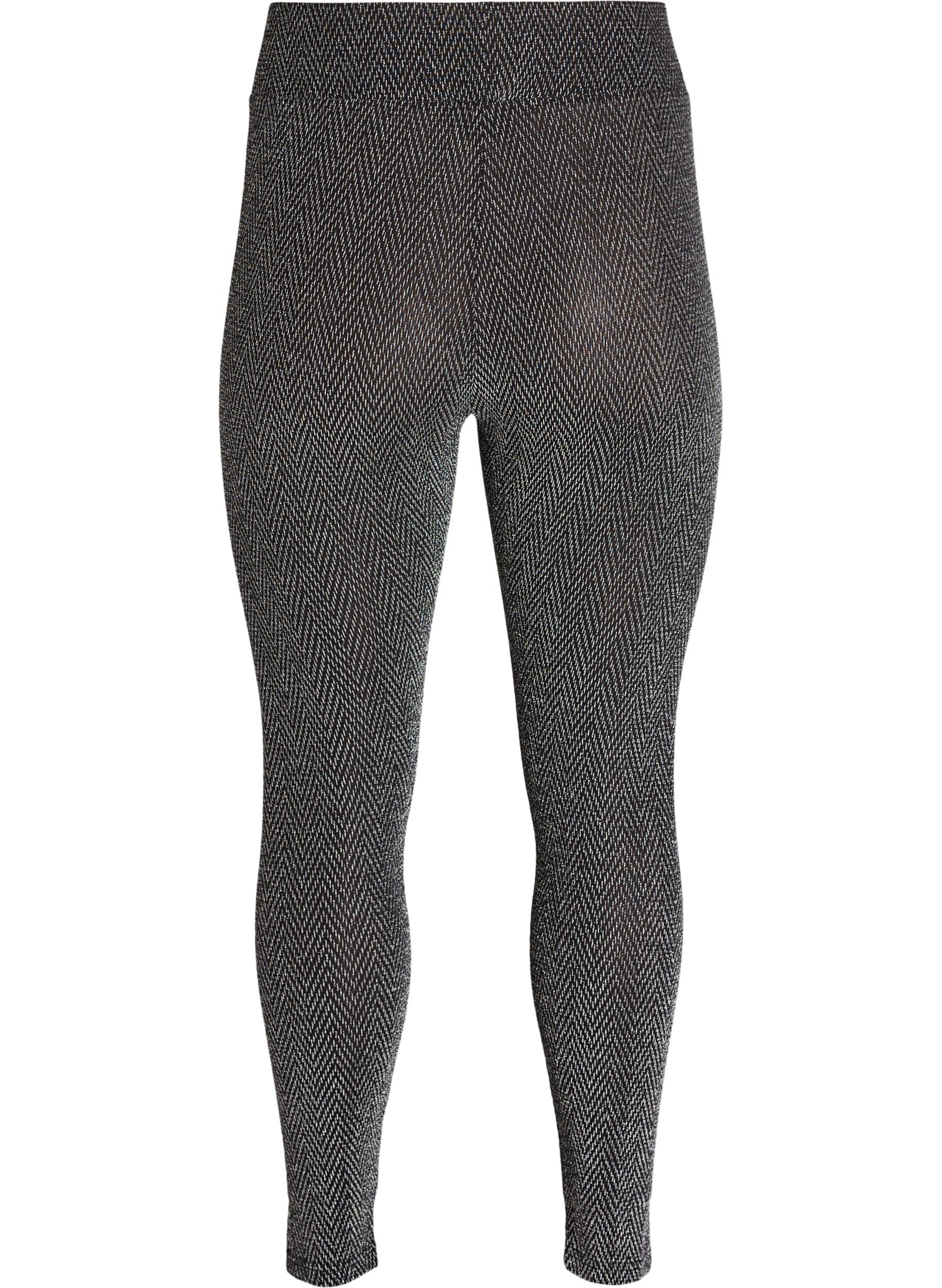 Zizzifashion Glitter pattern leggings, Black, Packshot image number 1