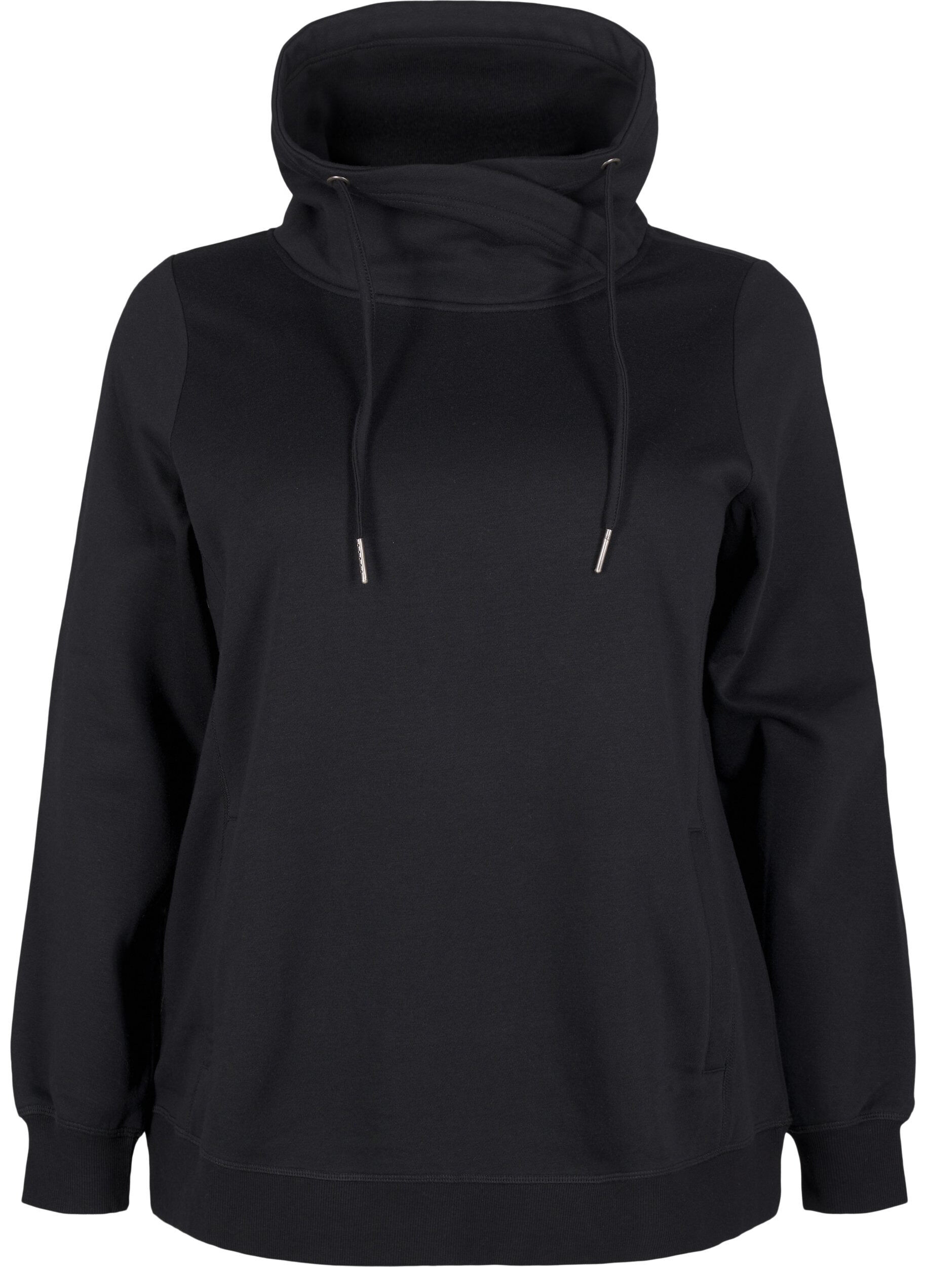 Zizzifashion FLASH - Sweatshirt with high collar, Black, Packshot image number 0