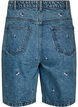 High-waisted denim shorts with embroidered motifs, Blue, Packshot image number 1