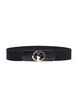 Elastic waist belt with gold-colored buckle, Black, Packshot image number 0