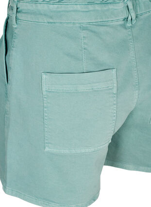 Cotton shorts with ruffle trim, Chinois Green, Packshot image number 3