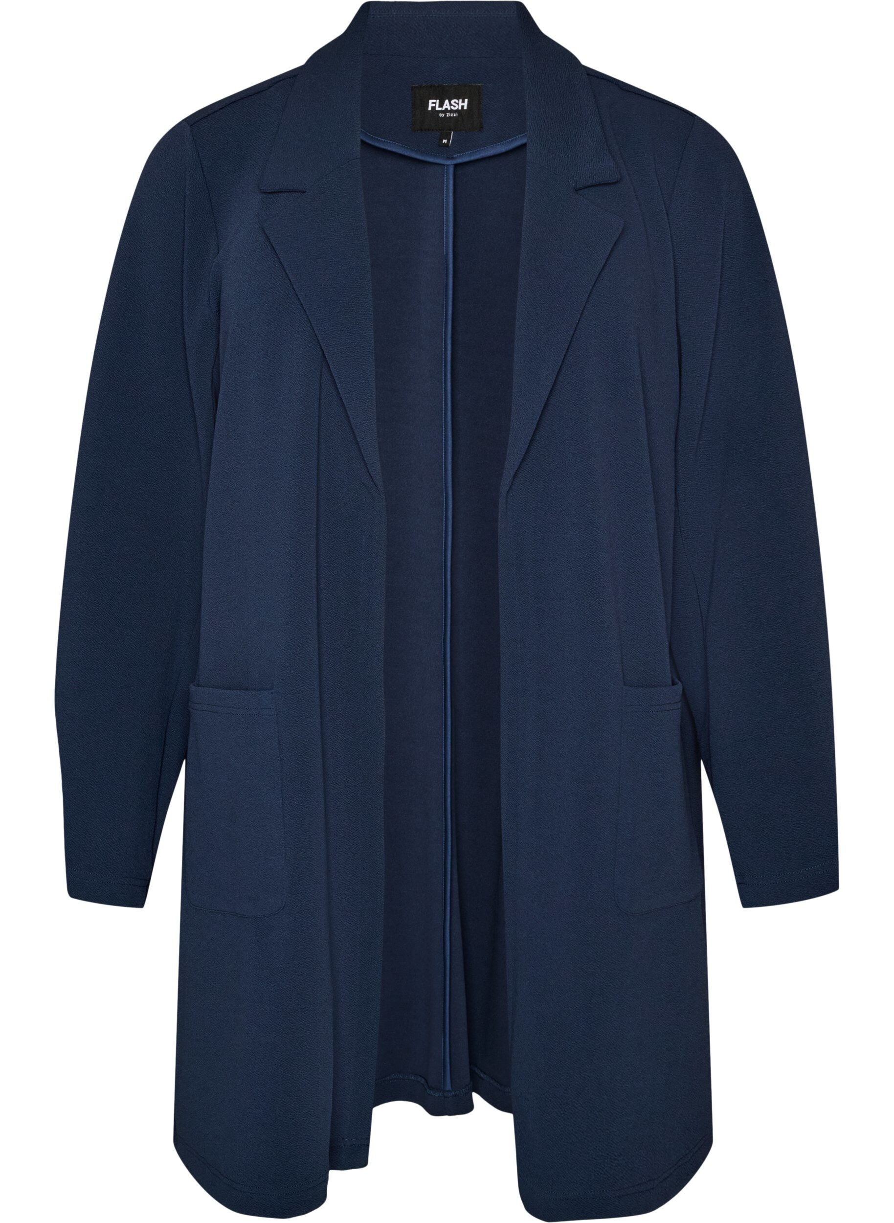 ZizzifashionLong blazer with pockets, Blue, Packshot image number 0
