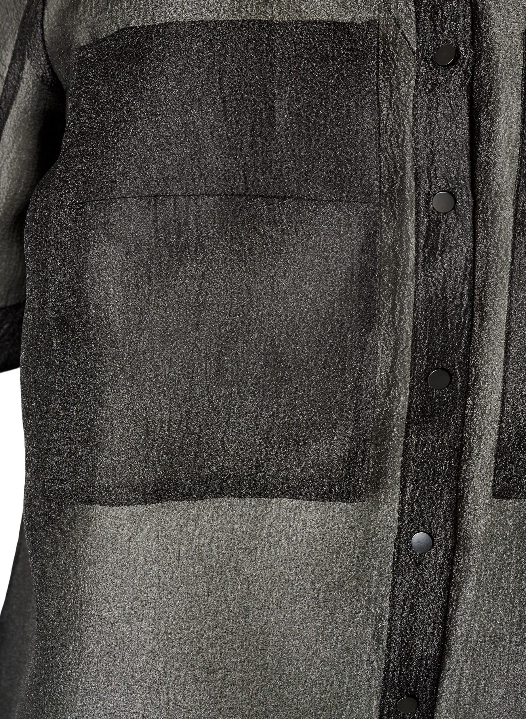 ZizzifashionSheer short-sleeved shirt with chest pockets, Black, Packshot image number 3