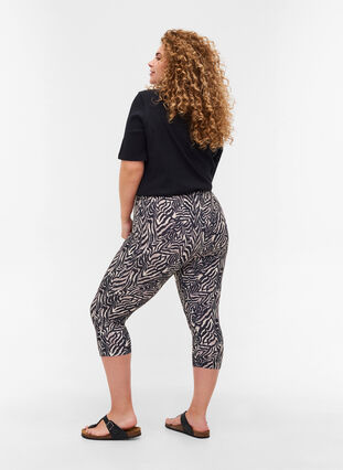 3/4-length leggings with print, Black Zebra AOP, Model image number 1