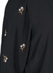Blouse with 3/4 sleeves and floral embroidery, Black, Packshot image number 3