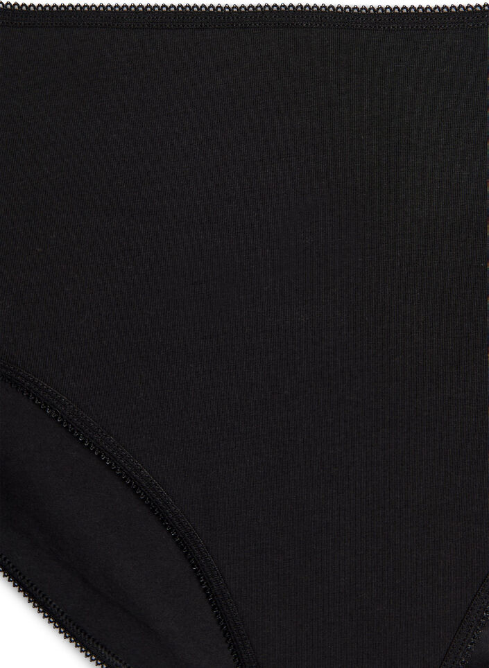5-pack cotton panties with regular waist, Black, Packshot image number 3