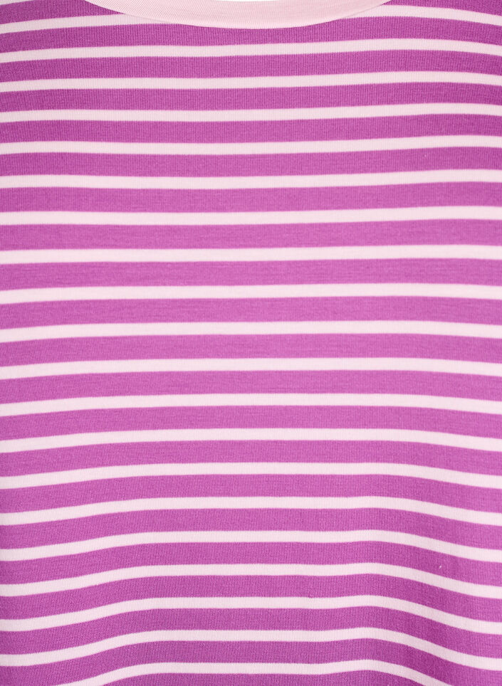 T-shirt with TENCEL™ Lyocell and stripes, Purple, Packshot image number 2