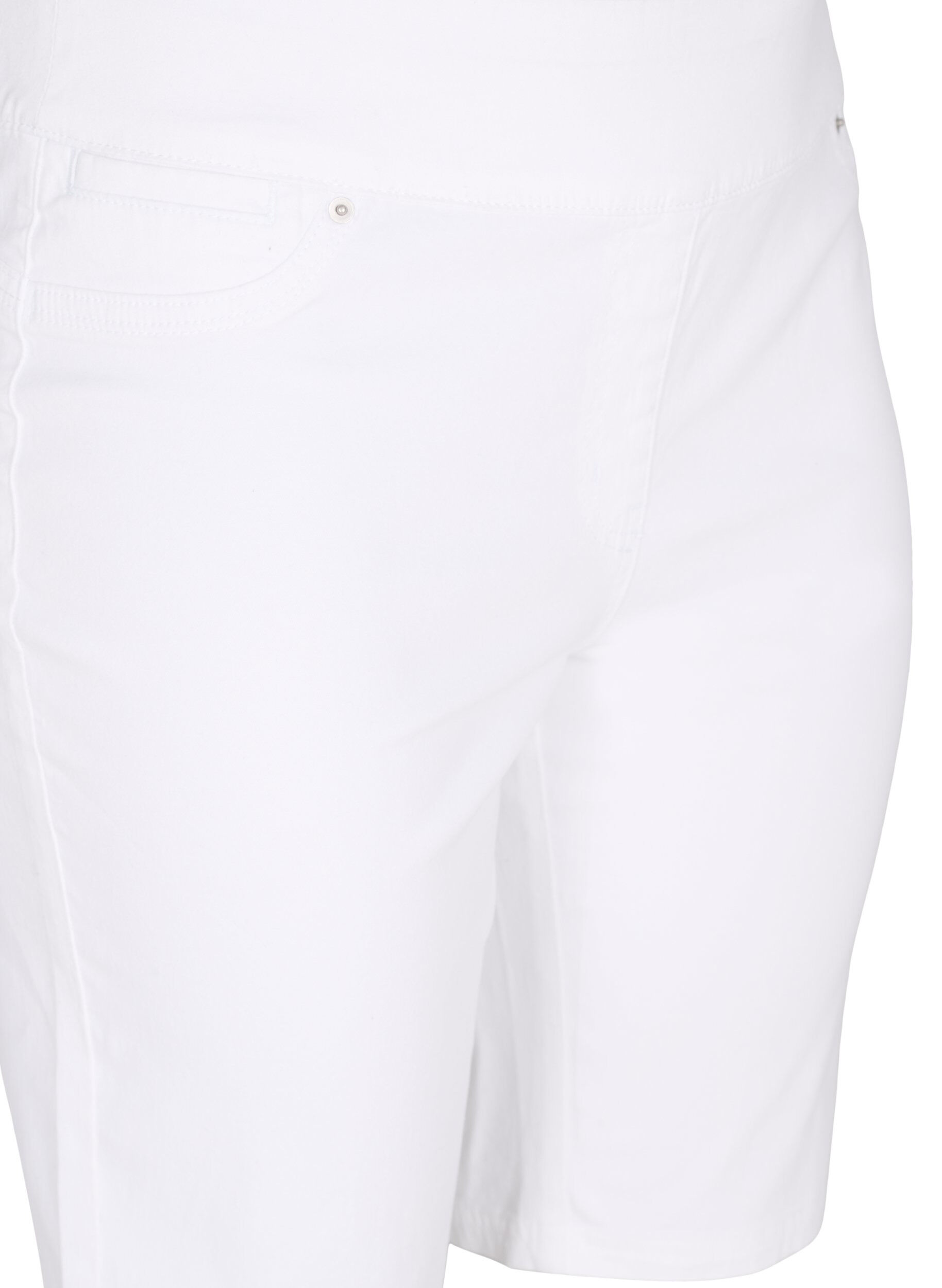 Zizzifashion Close-fitting shorts with back pockets, White, Packshot image number 2