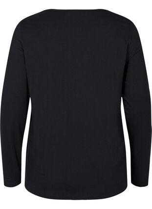 Plain, long-sleeved blouse, Black, Packshot image number 1