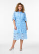 Shirt dress in broderie anglaise with a tie-belt, Blue, Model image number 1
