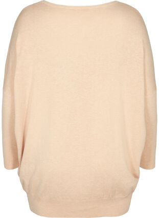 Oversize knitted blouse with studs and ribbed edges, Nomad Mel. w studs, Packshot image number 1