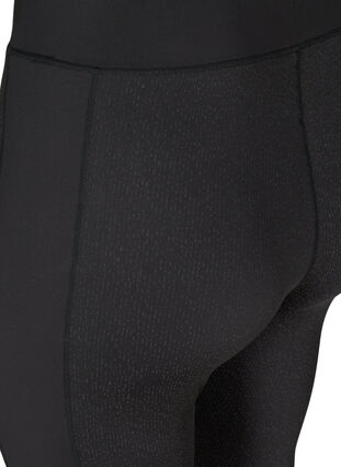 Cropped sports tights with reflective print, Black, Packshot image number 3