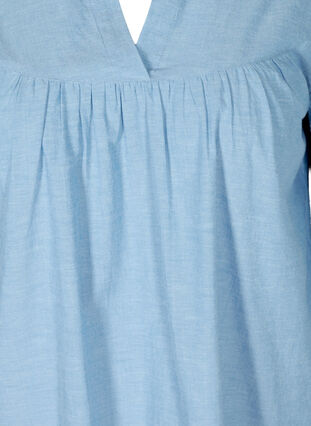 Cotton tunic with 3/4 length sleeves, Blue, Packshot image number 2