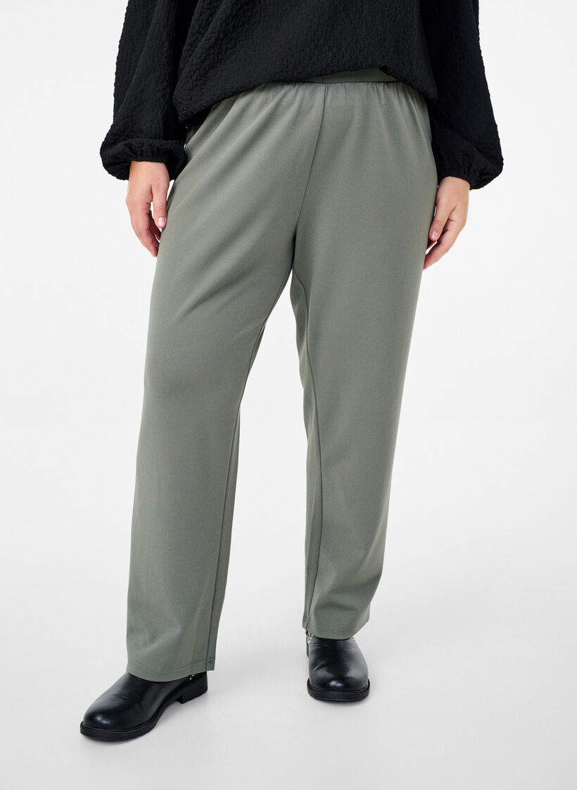 Straight fit trousers, Grey, Model image number 2