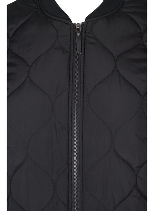 Quilted thermal jacket with zip, Black, Packshot image number 2