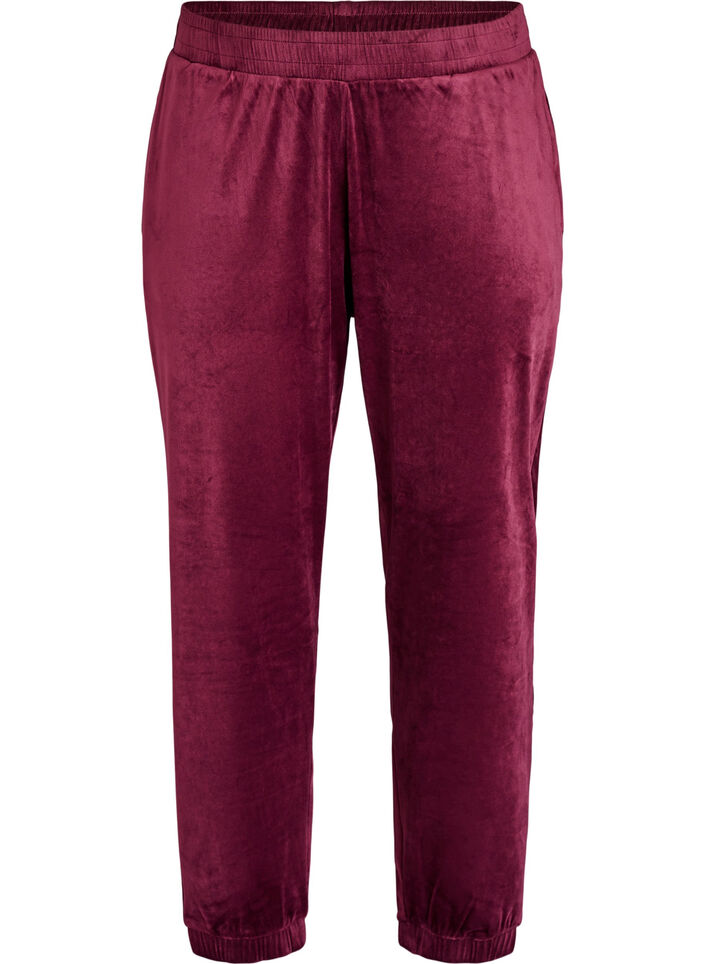 Loose velvet trousers, Red, Packshot image number 0