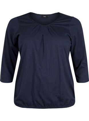 Cotton top with 3/4 sleeves, Navy Blazer, Packshot image number 0