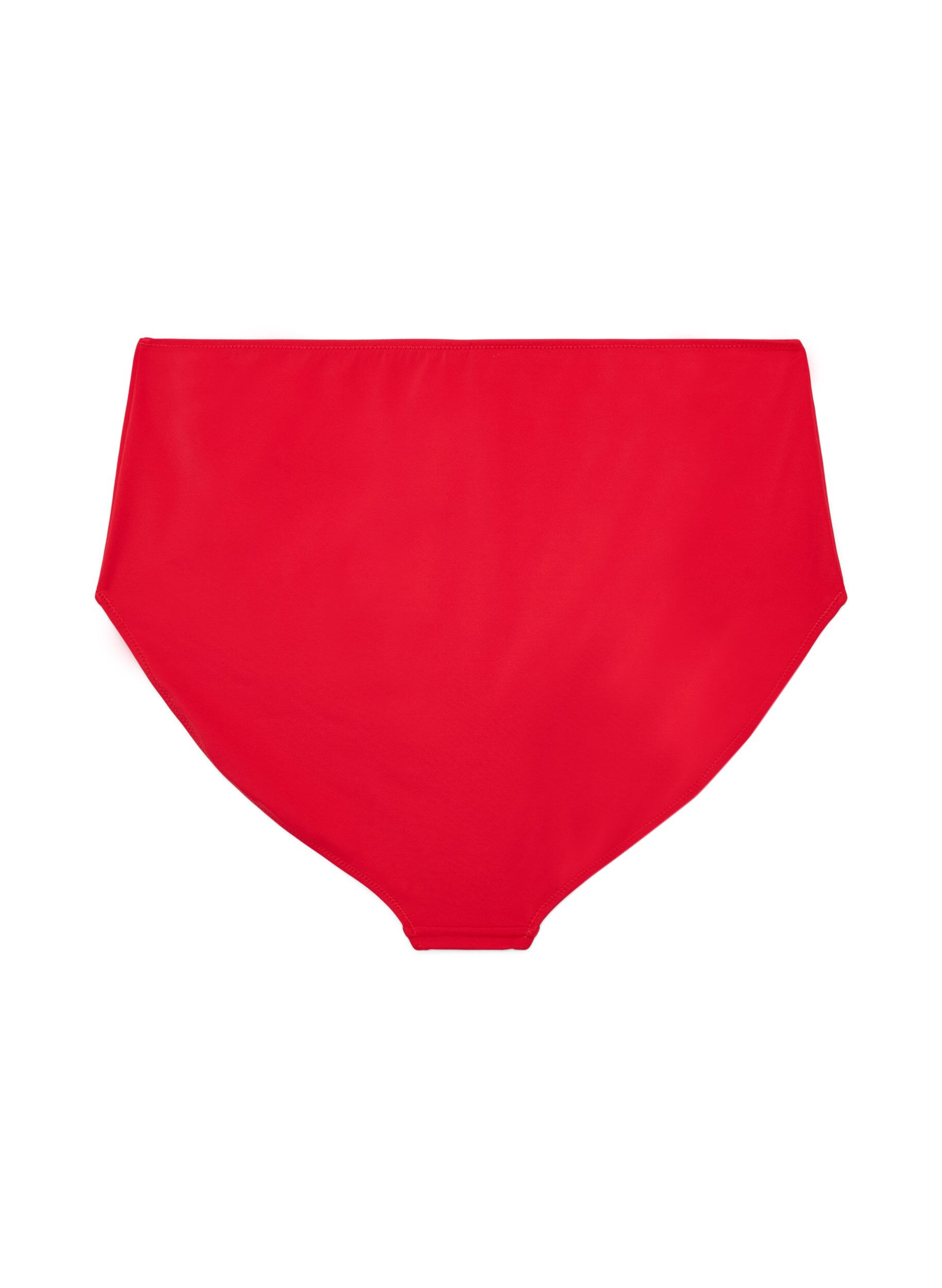 Zizzifashion Solid colour bikini bottom with high waist, Red, Packshot image number 1